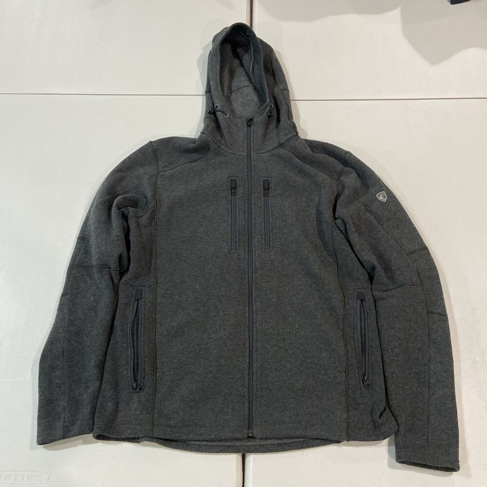 Kuhl Interceptr Fleece Hoodie Mens Size L Gray Full Zip Outdoor Hiking Gorp - Picture 1 of 8